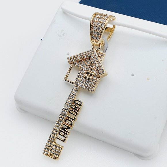 "14K Gold Plated Cubic Zircon Pendant, INUS1BR070 - Picture 8 of 10